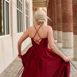 “Blonde” Red Prom dress